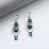 Lab Created Turquoise Earring, 925 Sterling Silver Earring, Women Earring, Dangle Earring, Handmade Earring, Gift For Her