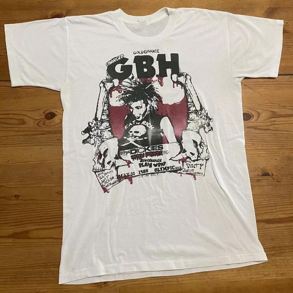 1985 Charged GBH Группа Панк-рок Группа Тур Унисекс Футболка Классическая S-5XL EE1230 Унисекс Футболка