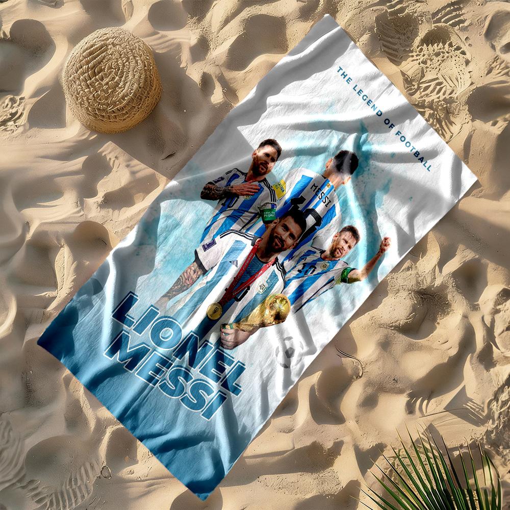 Football Messi Beach Towel Quick-Dry Soft Microfiber Comfortable Lightweight