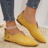 Women Loafers Retro Pointed Toe Suede Flat Shoes Summer Slip On Casual Shoes Female Feetwear Zapatos De Mujer Plus Size 35-43