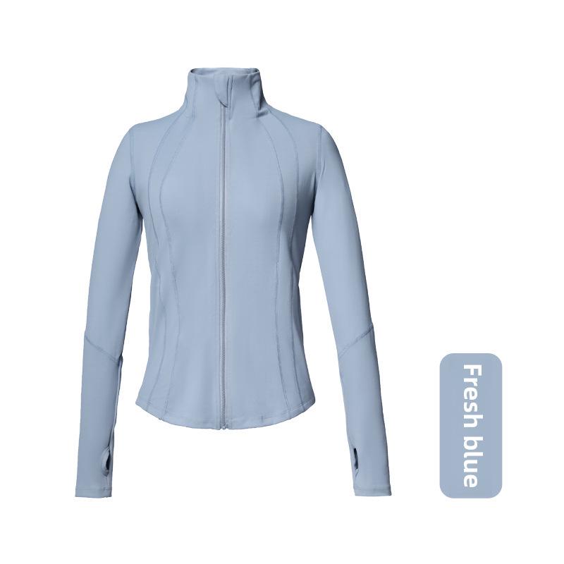 2023 Spring/Autumn Slim Fit Yoga Jacket: Long Sleeve, Stand Collar, Zip-Up for Running & Training