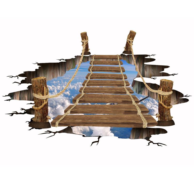 3D космические наклейки на пол, наклейки на небесный мост, пейзажные наклейки на стену, гостиная, детская комната, спальня, украшение для дома