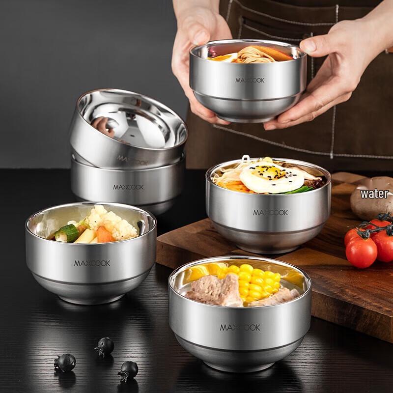 MAXCOOK 304 Stainless Steel Double-Layer Insulated Bowl