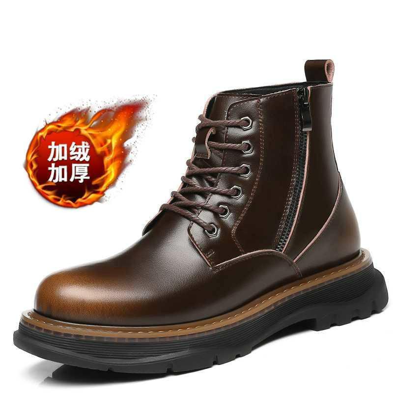 Мужские мотоциклетные ботинки Мартин из натуральной кожи для мужчин, уличная одежда, винтажные повседневные боты из коровьей кожи, уличная инструментальная пустынная обувь