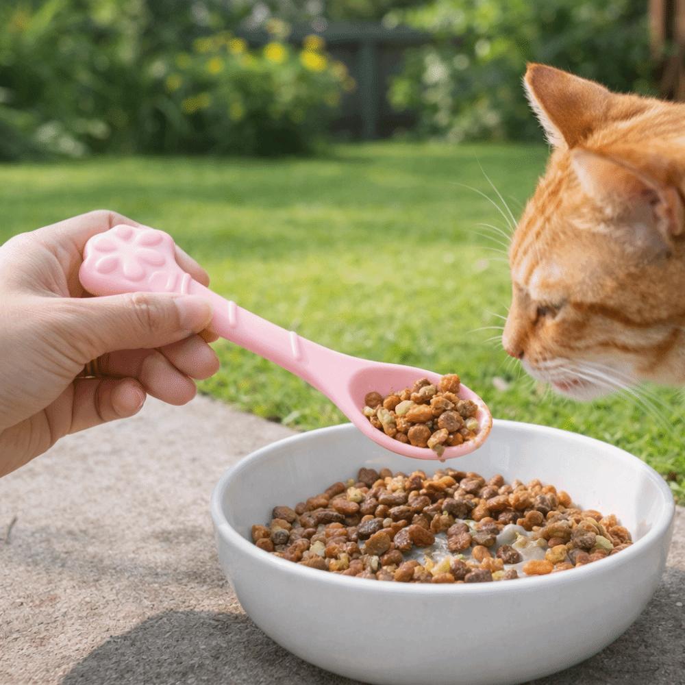 3 Pieces Bite Resistant Pet Canned Spoon Silicone Cat Feeding Scoop Pet Tableware Food Mixing