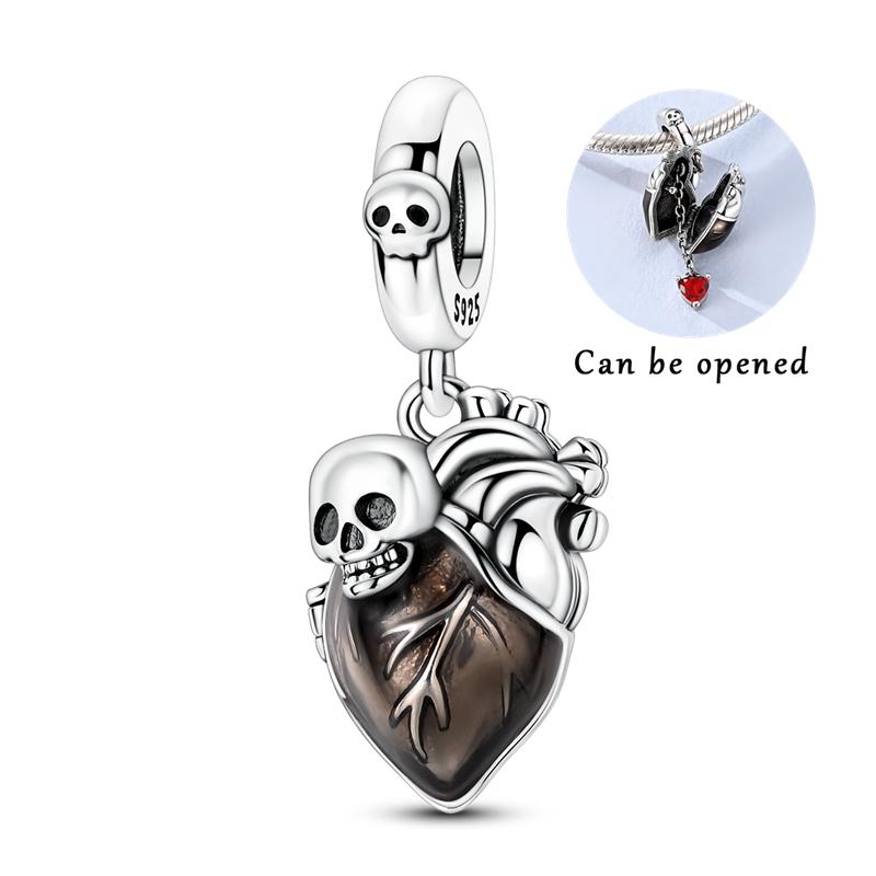 S925 Silver Charm Healthcare Heroes Medical Care Love Nurse Doctor Stethoscope Pendant for Bracelet DIY Jewelry Making