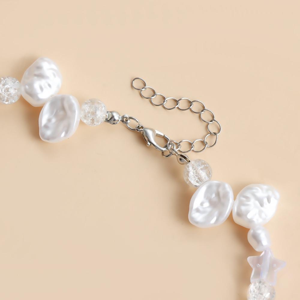 Крутое ожерелье из искусственного жемчуга, милое нерегулярное колье из искусственного жемчуга для женщин