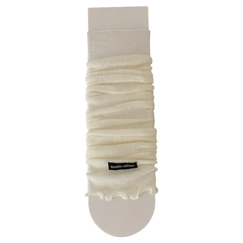 Solid Color Summer Thin Breathable Leg Warmers Japanese Simple Long Knee High Socks Women Elegant Leg Warmers Trendy Calf Socks