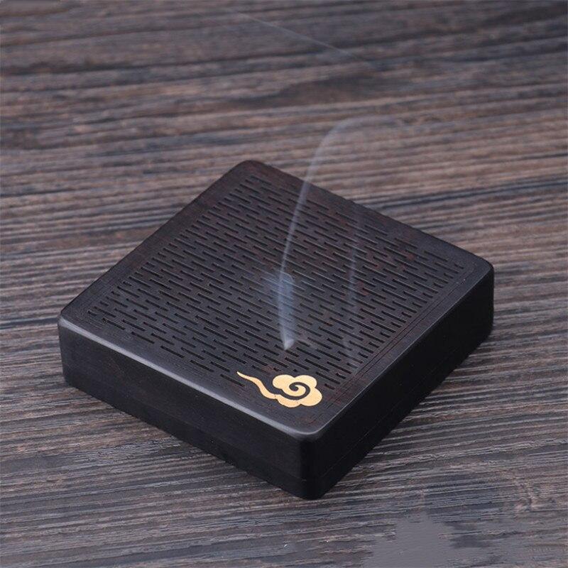 Buddhist Wood Coil Incense Burner Hollow Carved Incense Plate Box Aromatherapy Censer Home Decor