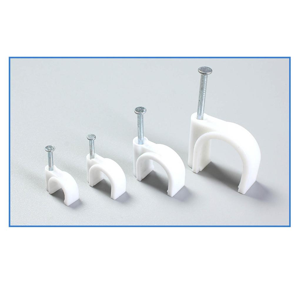 100 шт. 5 мм стальной гвоздевой зажим для круглого кабеля, фиксирующий зажимы для настенного крепления шнура