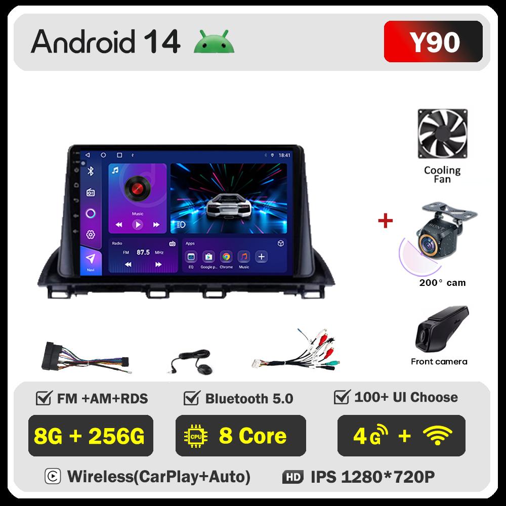 Для Mazda 3 Axela 2014 22015 2016 2017-2019 Автомобильный мультимедийный видеоплеер с сенсорным экраном Android 14 Автомобильное радио GPS-навигация Wi-Fi