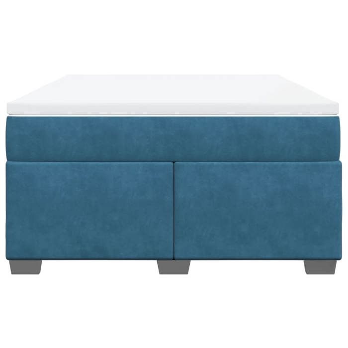 Maison Exclusive - Sommier à lattes de lit et matelas Bleu foncé 140x190cm Velours