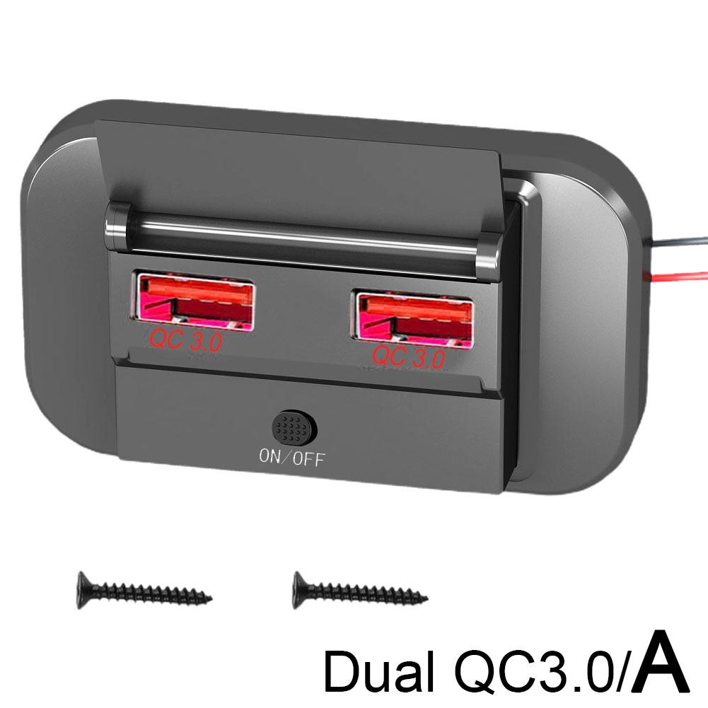 12-24V 4.8A Dual USB Charger Power Socket Adapter Charging Panel Mount for Motorbike Car Boat ATV UTV Camper Caravans