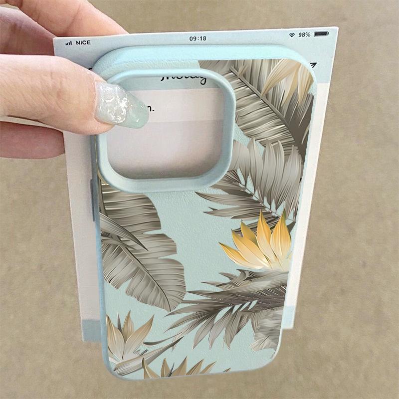 Мягкий ТПУ чехол для iPhone 16 16e 15 Pro Max 14 13 12 11 с принтом увядших листьев, противоударный, мягкий силиконовый чехол для телефона