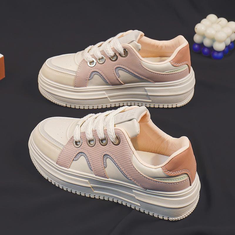 Platform White Shoes Women's Shoes Spring and Autumn New Shoes Versatile Muffin Girls Sneaker Comfortable White Board Shoes