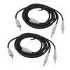 2PCS PC 3.5mm to Dual 3.5mm Earphone Cable 6.6FT OFC 3.5mm to Dual 3.5mm Jack Sound Cable for MMX100