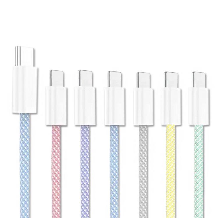 3A Macaron плетеный подходит для Apple Fast Charge Data Cable TypeC Huawei Charge Cable PD20W Data Cable