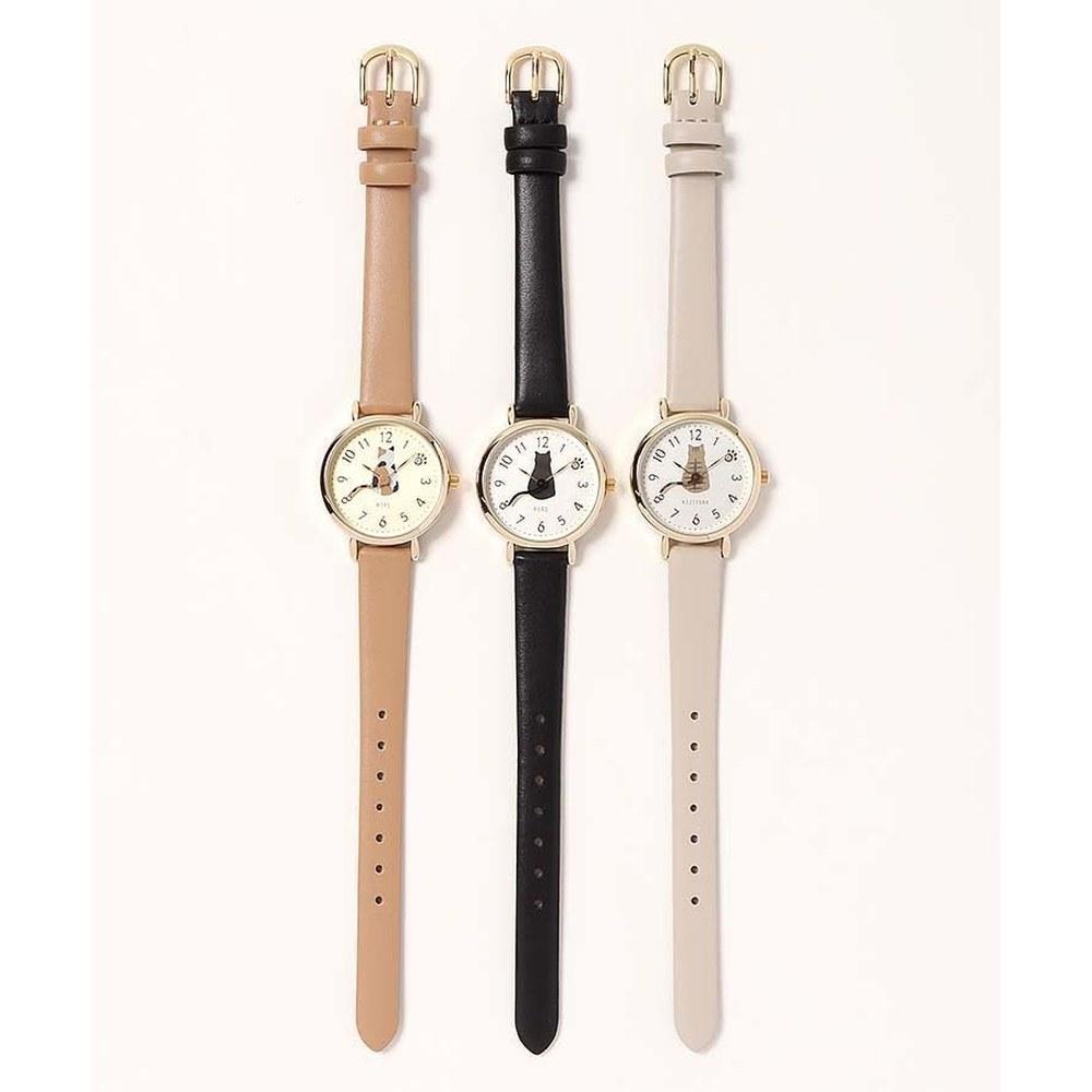 Bleu Bleuet Cat Tail Watch Neko Kitty Black Cat Kiji Tora Mikeneko Wristwatch for School Travel Outing