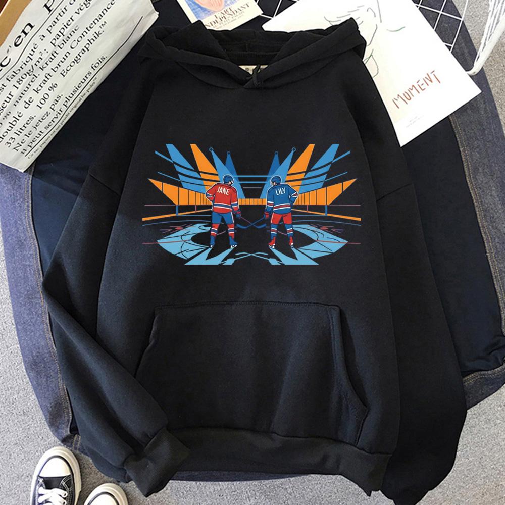 Худи для хоккея с подогревом Rivalry Jane & Lily Fan HOODIE В стиле манги Высококачественное для Осени/Зимы Свитшот с капюшоном на флисе
