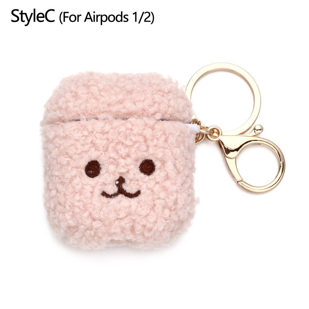Fashion Silicone Cute Earphone Cover Fluffy Bear Earphone Case Headphones Fur Case Headphone Box