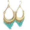 [M9398] - Designer Earrings 'Kilimanjaro' Turquoise Gold