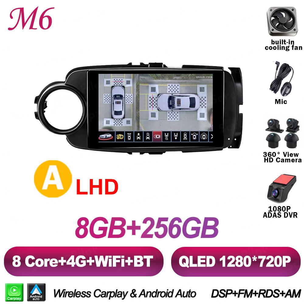 Android 16 For Toyota Yaris 2012-2017 Car Radio Stereo Head Unit Multimedia Video Player GPS Navigation 2K QLED 9 Inch 5G 8 Core