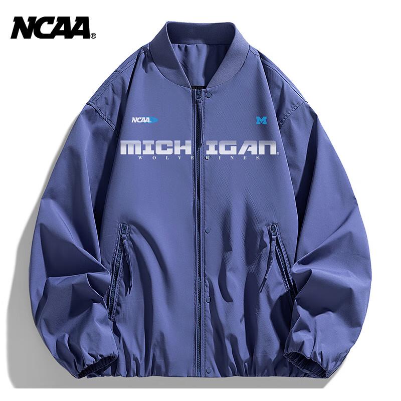 Унисекс куртка-ветровка NCAA в стиле ретро с бейсбольным воротником