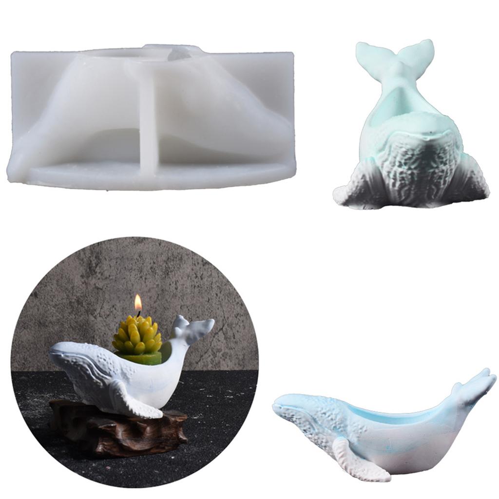Flexible Candle Cup Molds Crafting Moulds Whale Shape Easy Demolding Moulds Candle Holder Molds Candle Stand Molds