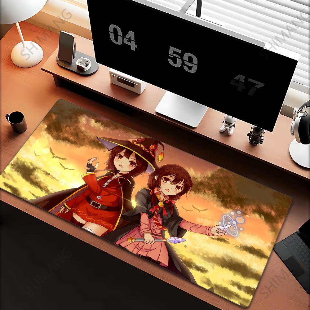 KonoSuba Мегумин XXL коврик для мыши Аниме Компьютерный коврик xmm Игровые аксессуары Кавайный коврик для мыши Большой Padmouse Клавиатура Deskmat