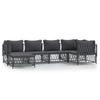 6 Piece Garden Lounge Set with Cushions Anthracite Steel