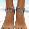 Ethnic Tribal Coin Tassels Anklet Chain for Women Foot Chain with Adjustable Length Accessories for Beach and Dance