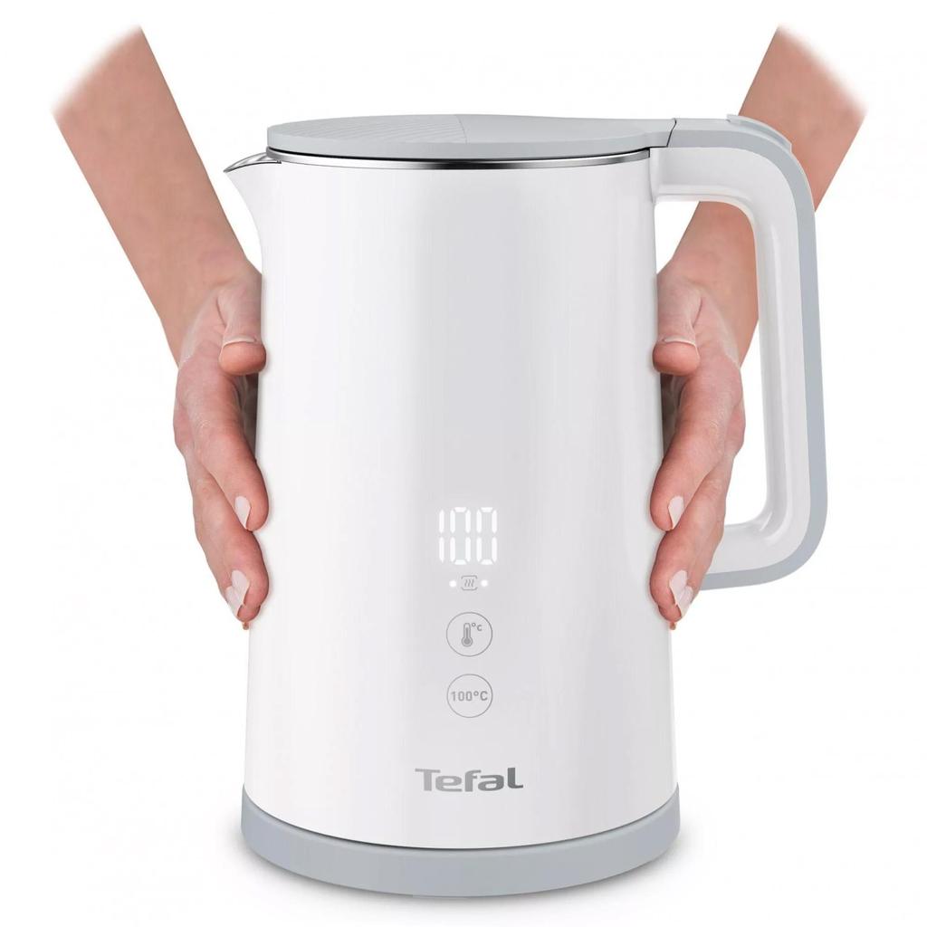Tefal KO6931 Sense Perfectly Brewed Drink Электрический беспроводной чайник с цифровым дисплеем (1,5 л) 6 чашек 1800 Вт Белый