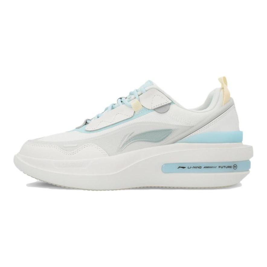 Li Ning Future R1 Износостойкие Дышащие Низкие Кеды для Скейтборда Женские Бело-Синие AGLT016-4