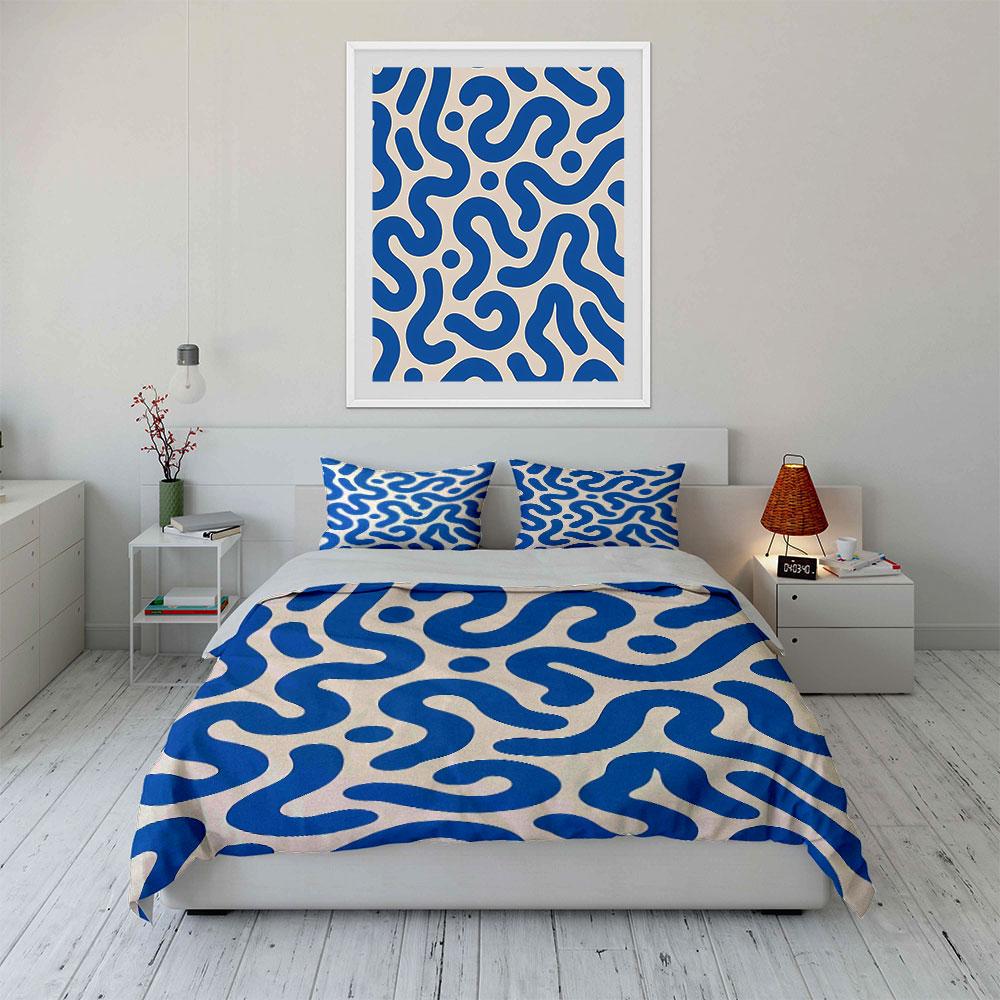 Blue Abstract Pattern Bedding Bedding Duvet Cover Set Duvet Cover Pillowcases (1 * Duvet Cover 2 * Pillowcases, without duvet insert)