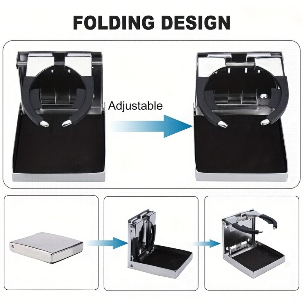 Adjustable Folding Cup Holder Rust-proof Drink Holder RV Parts Stainless Steel Bottle Holder Home