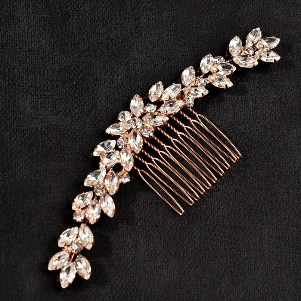 Silver Toothed Insert Comb Gold Hair Clip Luxury Rhinestone Hairpin  Festival