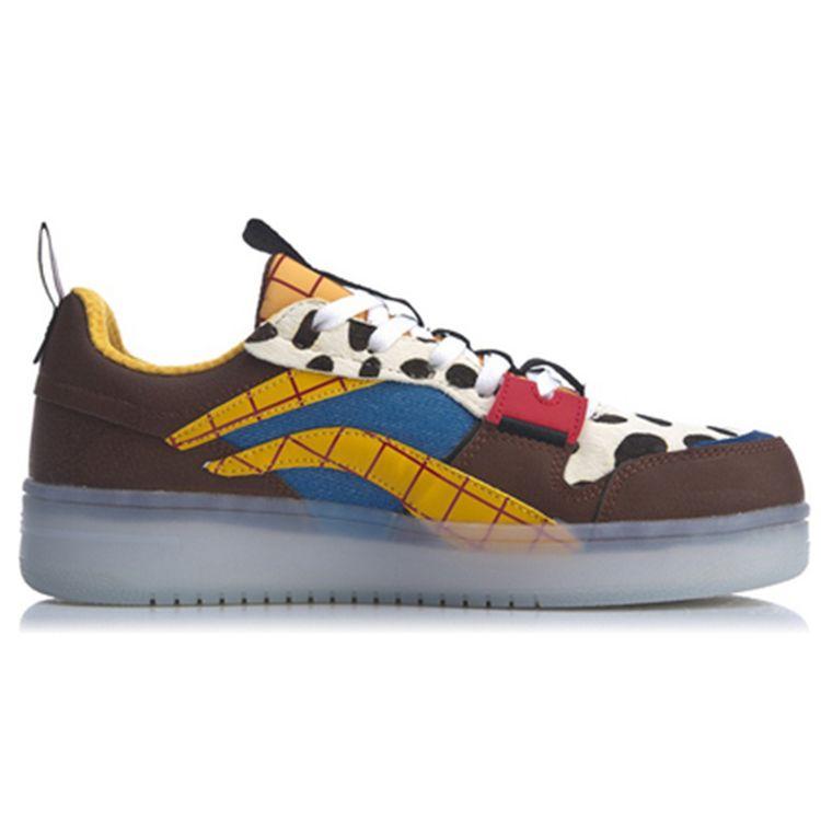 Li Ning Disney Toy Story Woody Удобные низкие кроссовки женские кроссовки темно-коричневые AGCP342-1