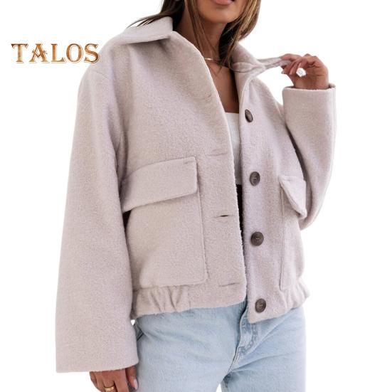 Женский шерстяной жакет с отложным воротником, однобортное пальто с плиссированным подолом, термобелье с длинными рукавами, для поездок на работу, свиданий, весна-осень-зима