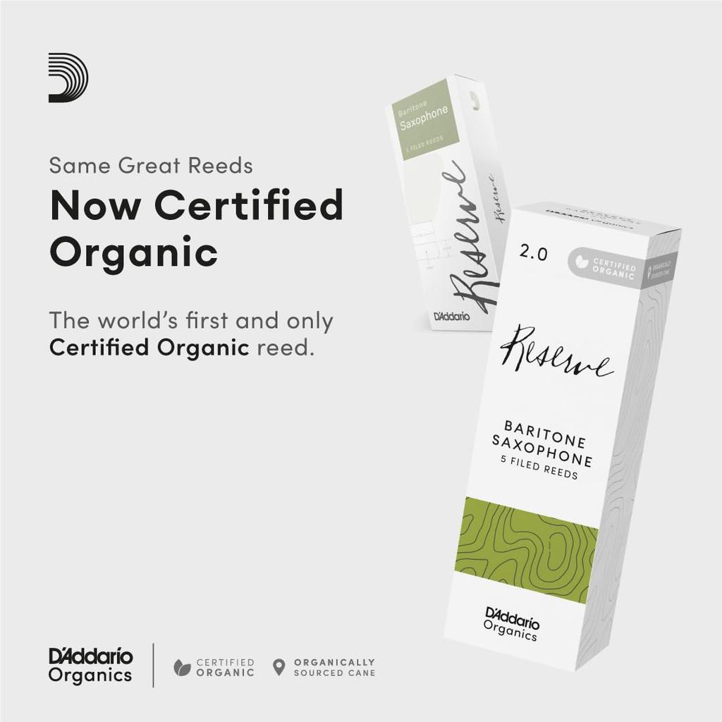 Трости для баритон-саксофона D'Addario WoodWinds, одобрены USDA, RESERVE ODLR0530 [Жесткость: 3.0], Упаковка из 5 штук
