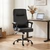 Ergonomic Office Chair Pu Office Chair Adjustable Height Rocking Function 360 Swivel Black