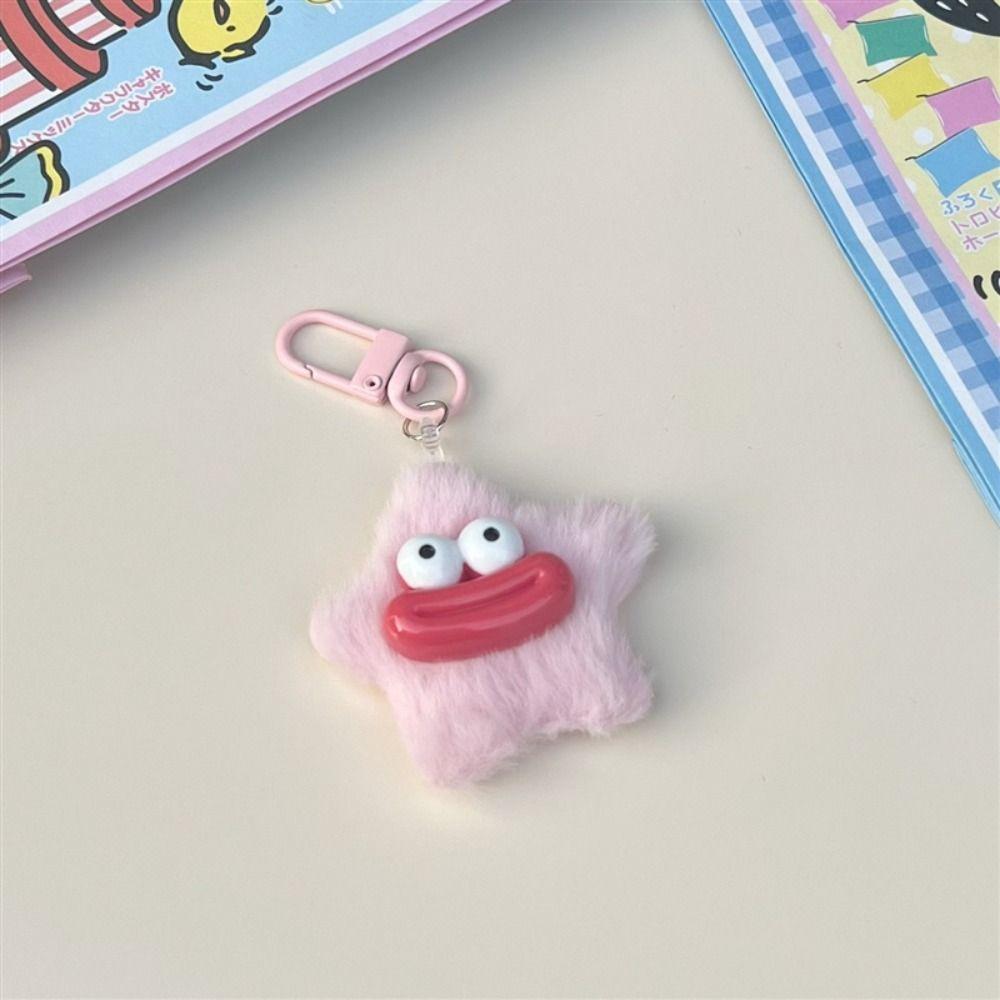 Мини Брелок для Ключей «Сосисочный Рот» Мультяшный Плюшевый Подвесок «Звезда» Модный Забавный Брелок «Звезда» Девочки