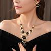 Snail Shape Pendant Necklace Stud Earring Set Female, Fashionable Simple and Versatile Exquisite Jewelry Gift