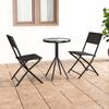 VidaXL 3-piece Bistro Set Steel Black