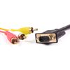 1.5M VGA to 3RCA Cable Gold Plated AV Converter Cord with Magnetic Circle for TV Computer PC Tablet Extend Video Audio Adapter