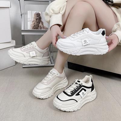 Модные весенне-осенние повседневные модные туфли с круглым носком на шнуровке, с цветной отделкой, на плоской подошве, удобные, нескользящие, женские