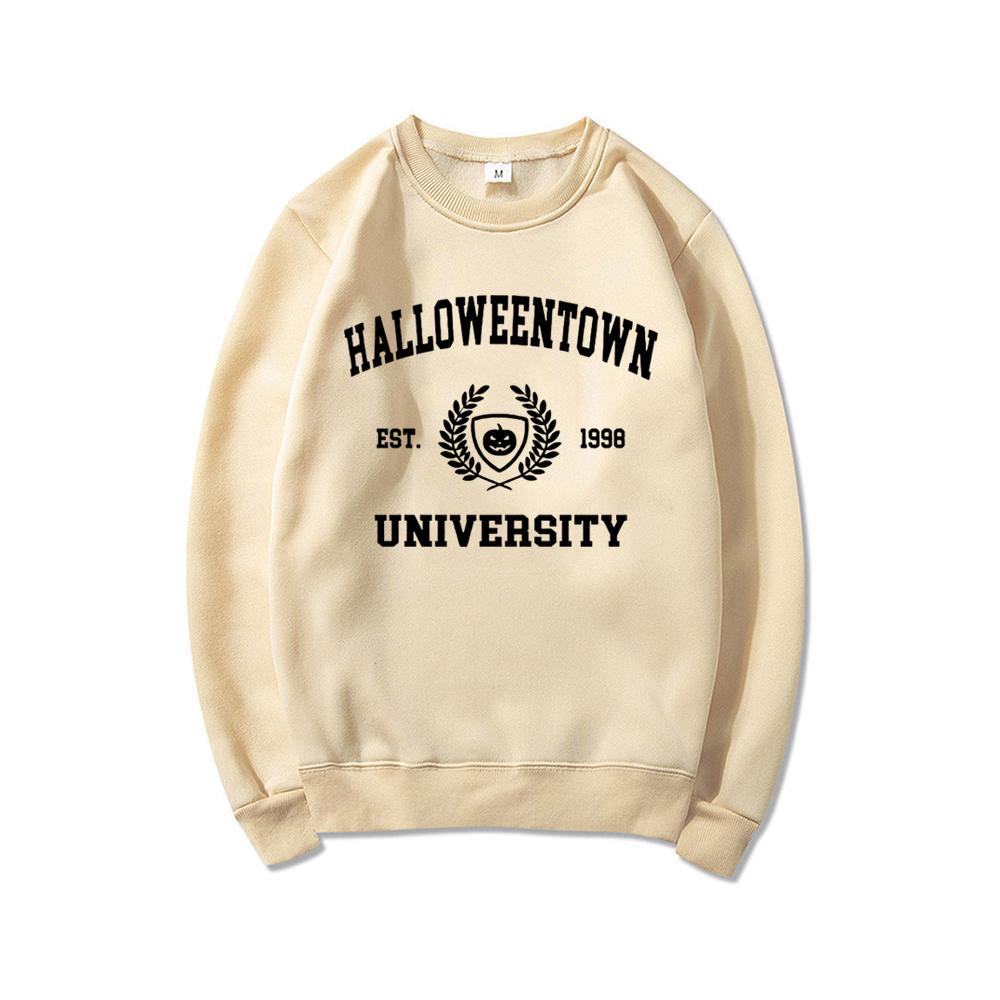 Толстовка с круглым вырезом Halloweentown University, толстовка с капюшоном на Хэллоуин, толстовки с капюшоном Pumpkin, женская осенняя толстовка с графическим принтом, повседневные топы-пуловеры