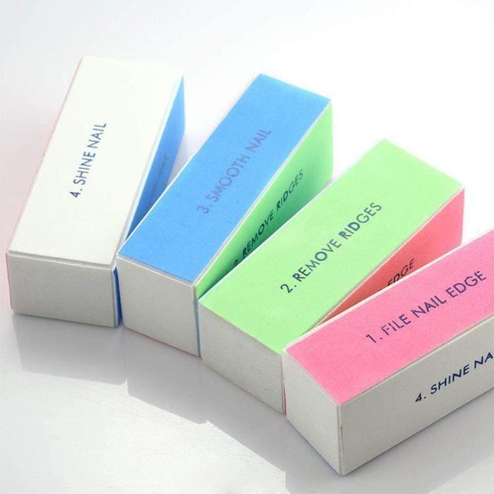 Blocs polissoirs à ongles - Professionnel - 4 faces - Lot de 4 - Outil de ponçage - Brillance