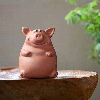 Керамическая глина Мини-скульптура свиньи Чайный питомец Миниатюра DIY Террариум Поделка Настольное украшение Сувенир
