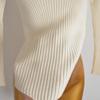 Fall and Winter New Arrival Fashion Cross Irregular Knitting Bottoming Shirt Sweater Women's off-Shoulder Silm Long-Sleeved Versatile Top