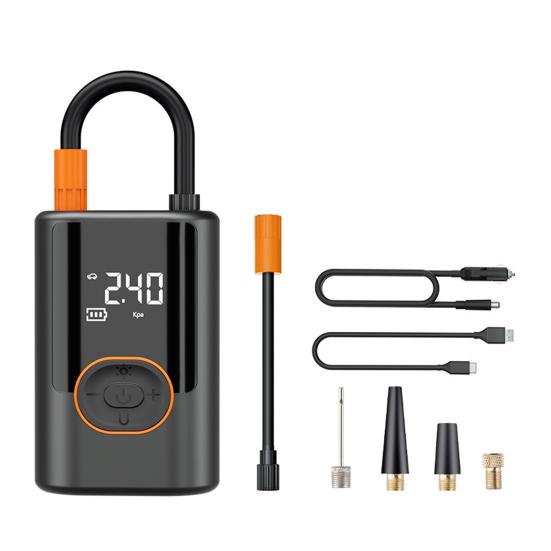 Tire Inflator Portable Air Compressor 150PSI 4000mAh Battery Smart One-Click Pump for Car Motorcycle Bicycle Pressure Gauge LED Light